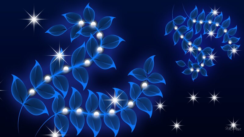 Blue Glowing Leaves
