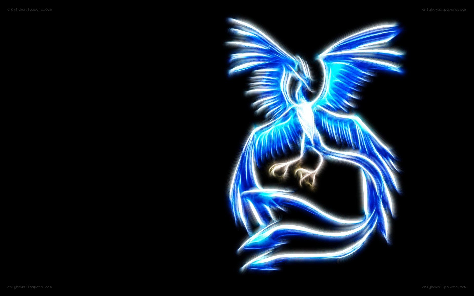 blue glowing legendary bird