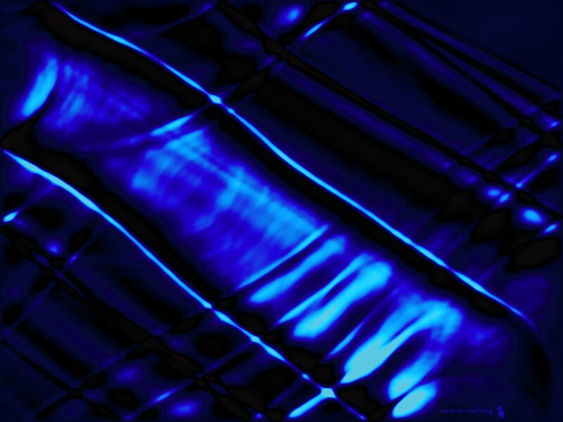 Blue Glowing Lines on Dark Surface — Dramatic