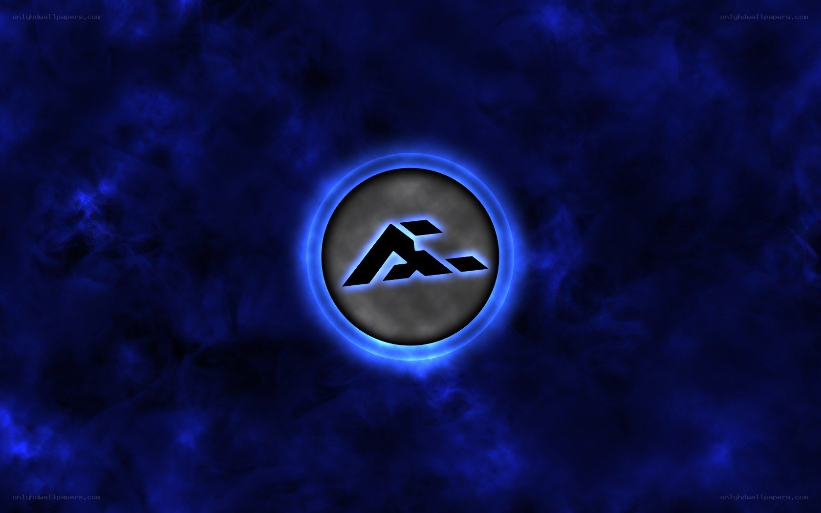 blue glowing logo background