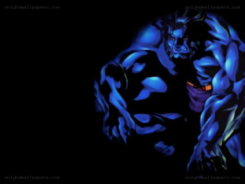 blue glowing monster character