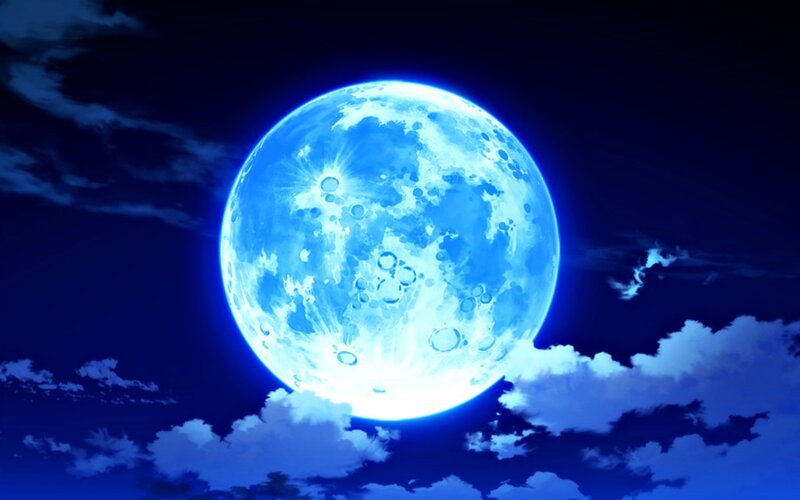 Blue Glowing Moon
