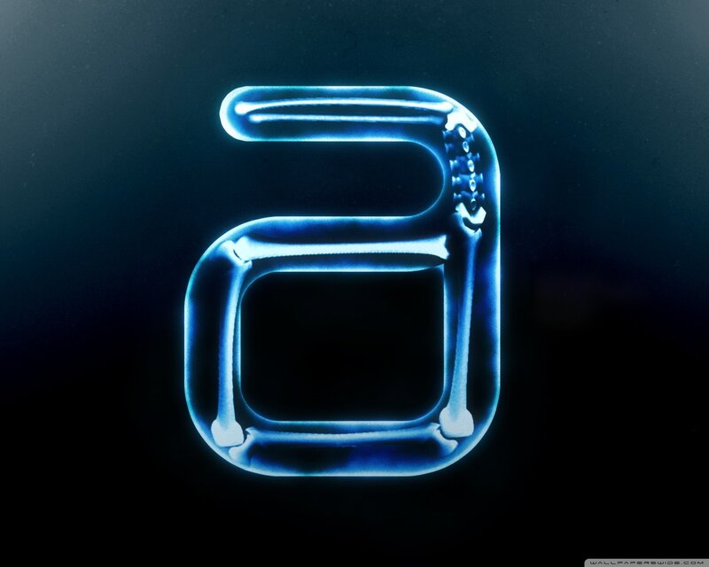 blue glowing number six