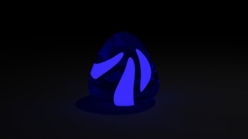 Blue Glowing Object — Dark