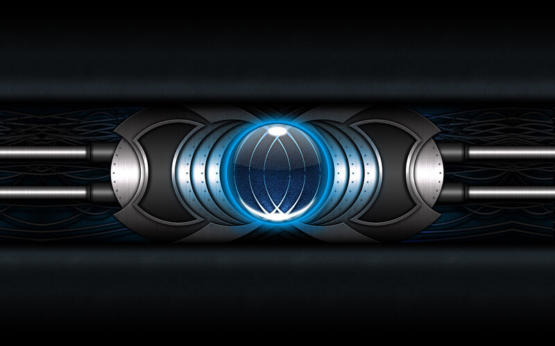 Blue Glowing Orb Device — Black