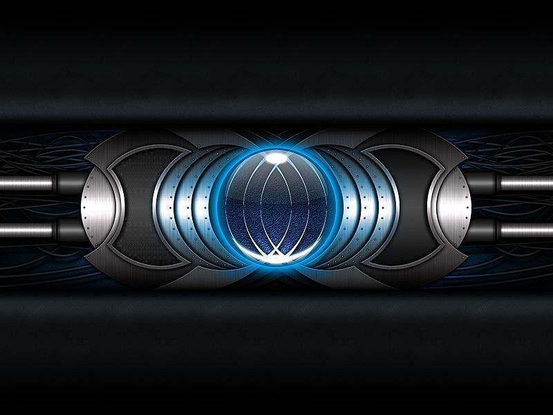 Blue Glowing Orb Device
