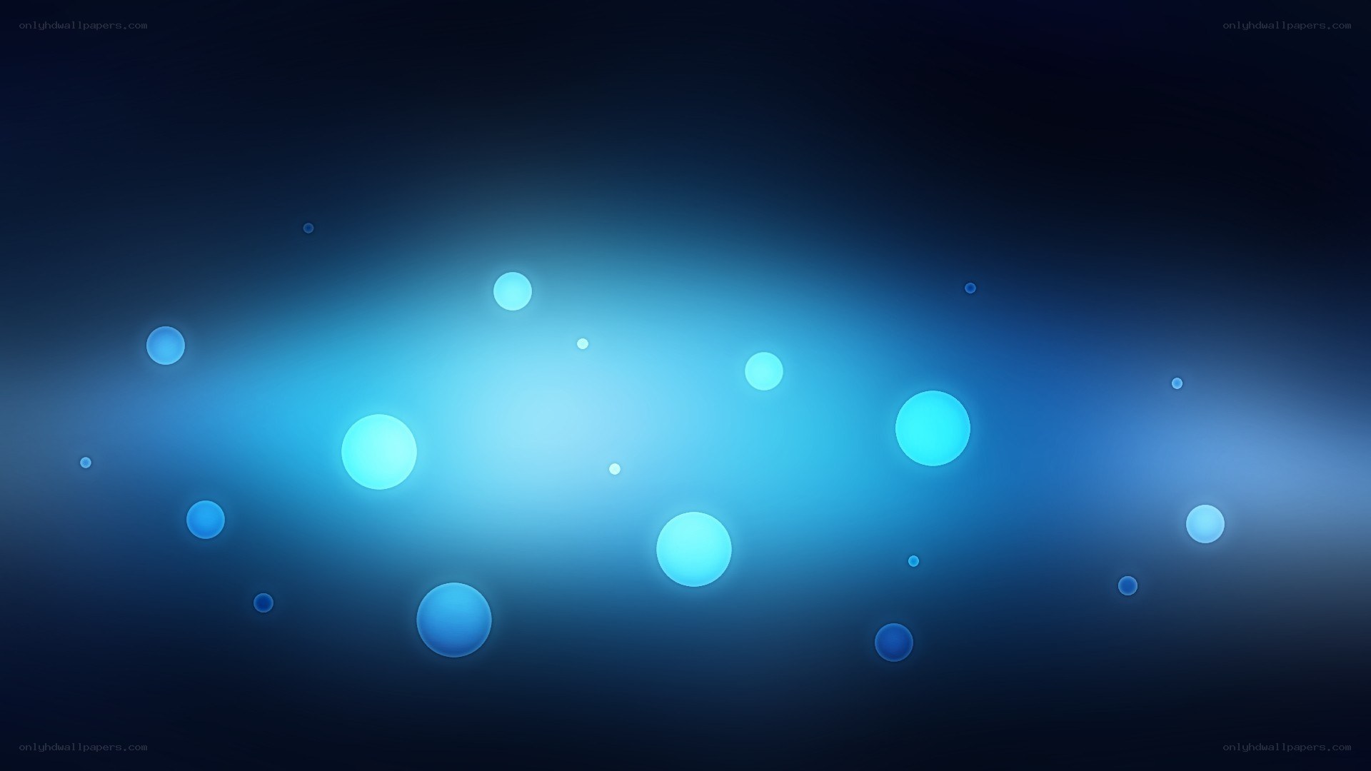 blue glowing orbs on dark background