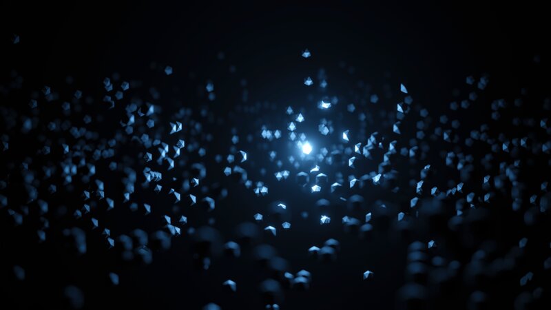 Blue Glowing Particles — Black