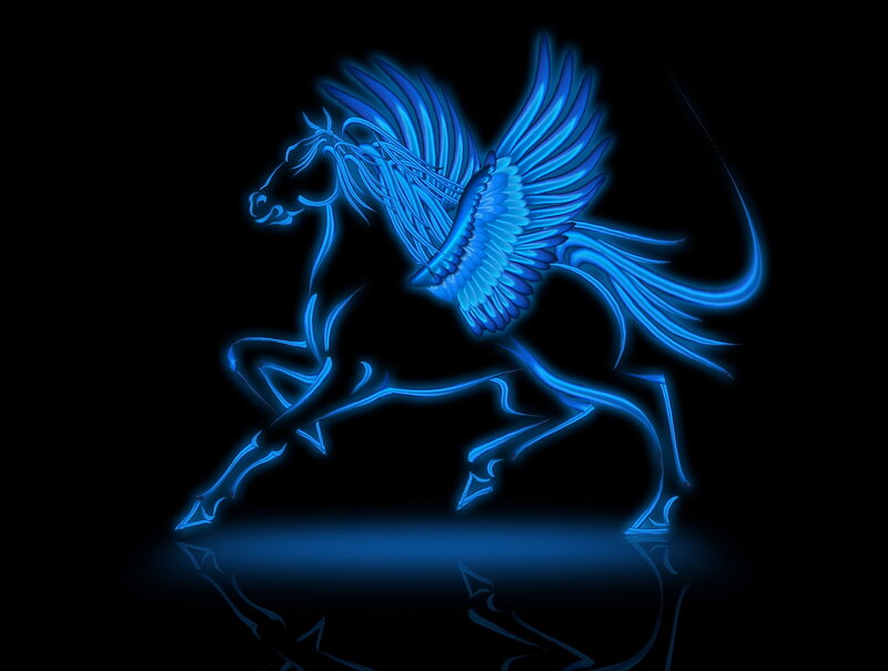 Blue Glowing Pegasus