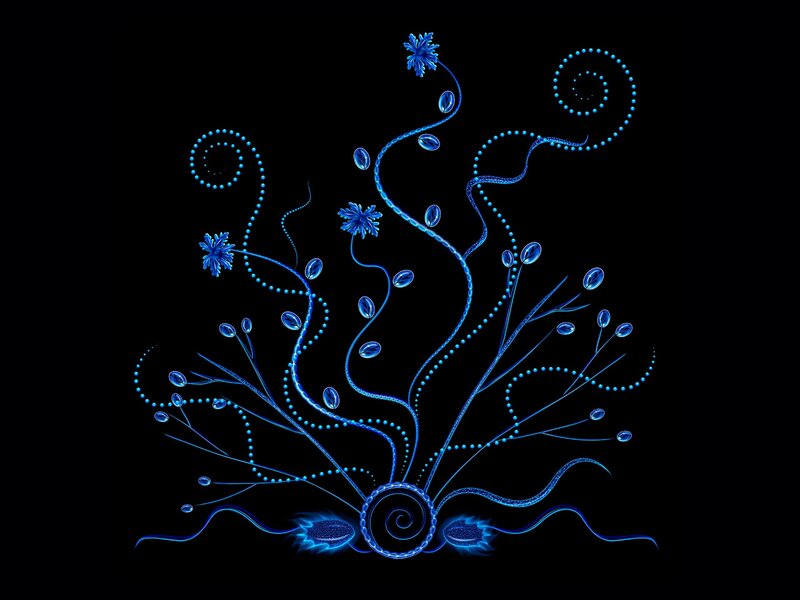 Blue Glowing Plant Design — Ethereal