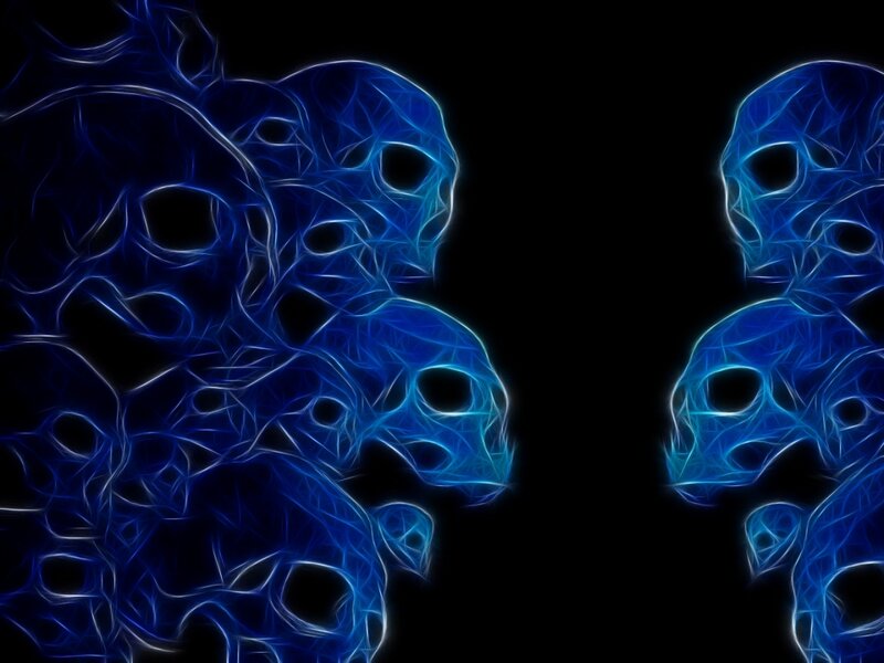 Blue Glowing Skulls — Dark