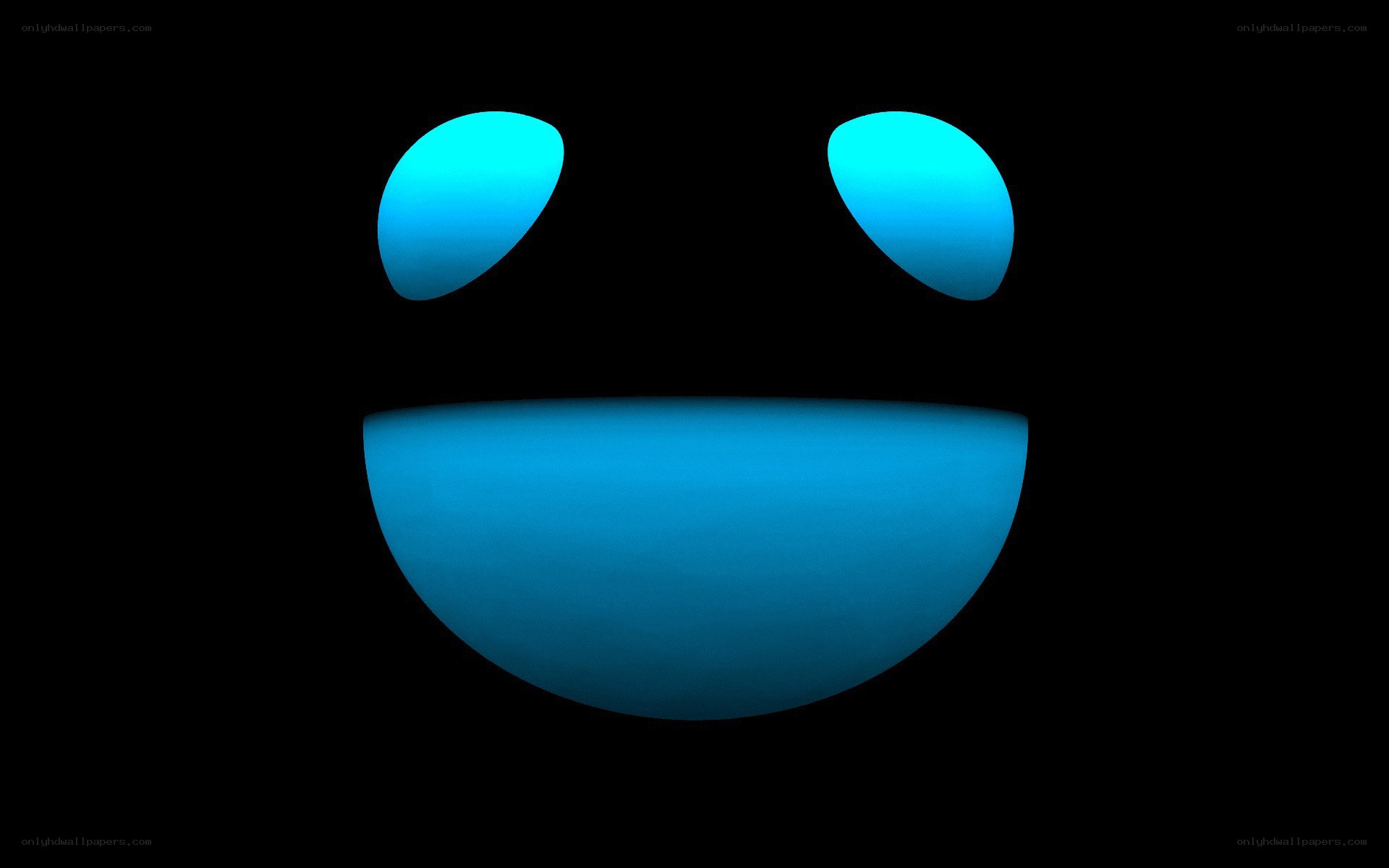 blue glowing smiley face