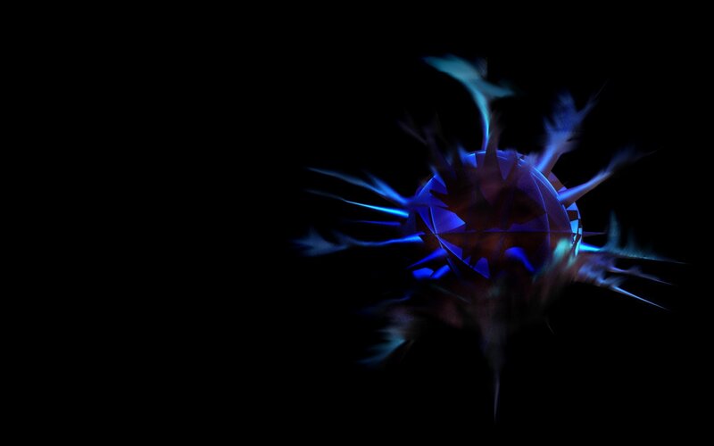 Blue Glowing Sphere — Black