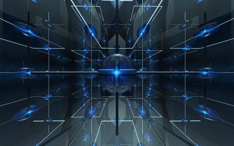 Blue Glowing Sphere Network