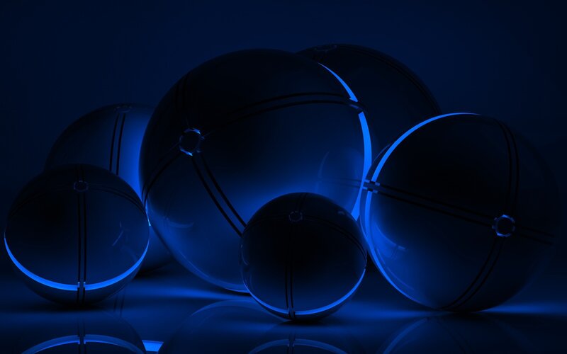Blue glowing spheres