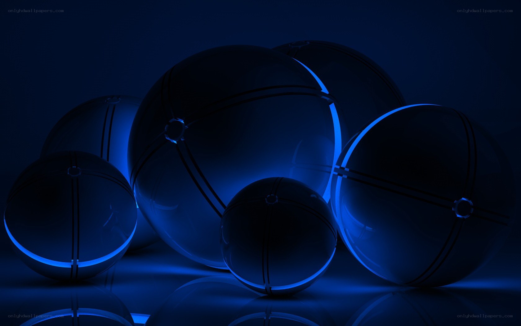 Blue glowing spheres