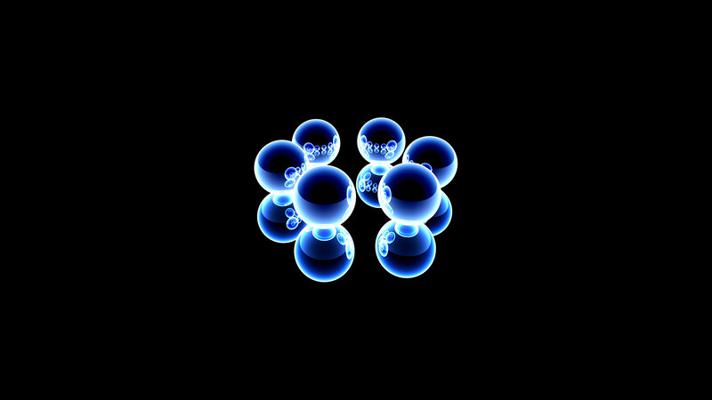 blue glowing spheres cluster