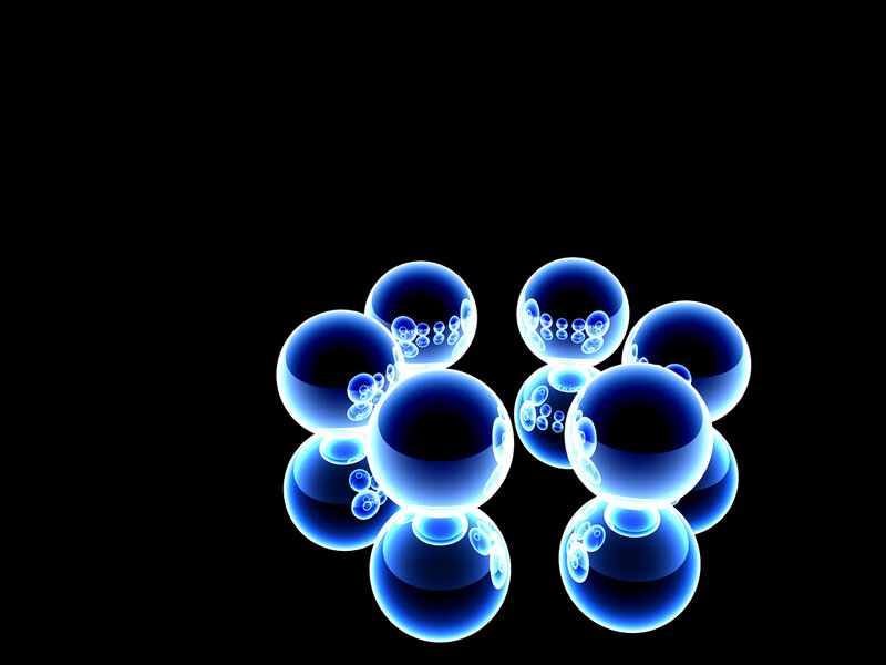 blue glowing spheres cluster