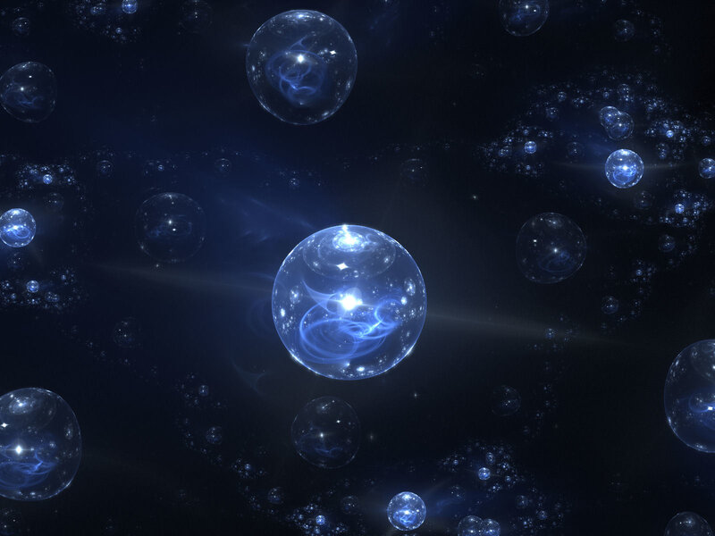 Blue Glowing Spheres — Cosmic