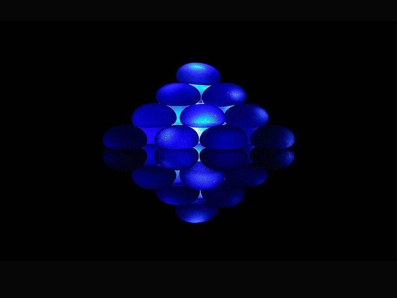 Blue Glowing Spheres — Dramatic