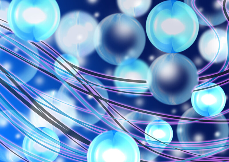 Blue Glowing Spheres — Energetic