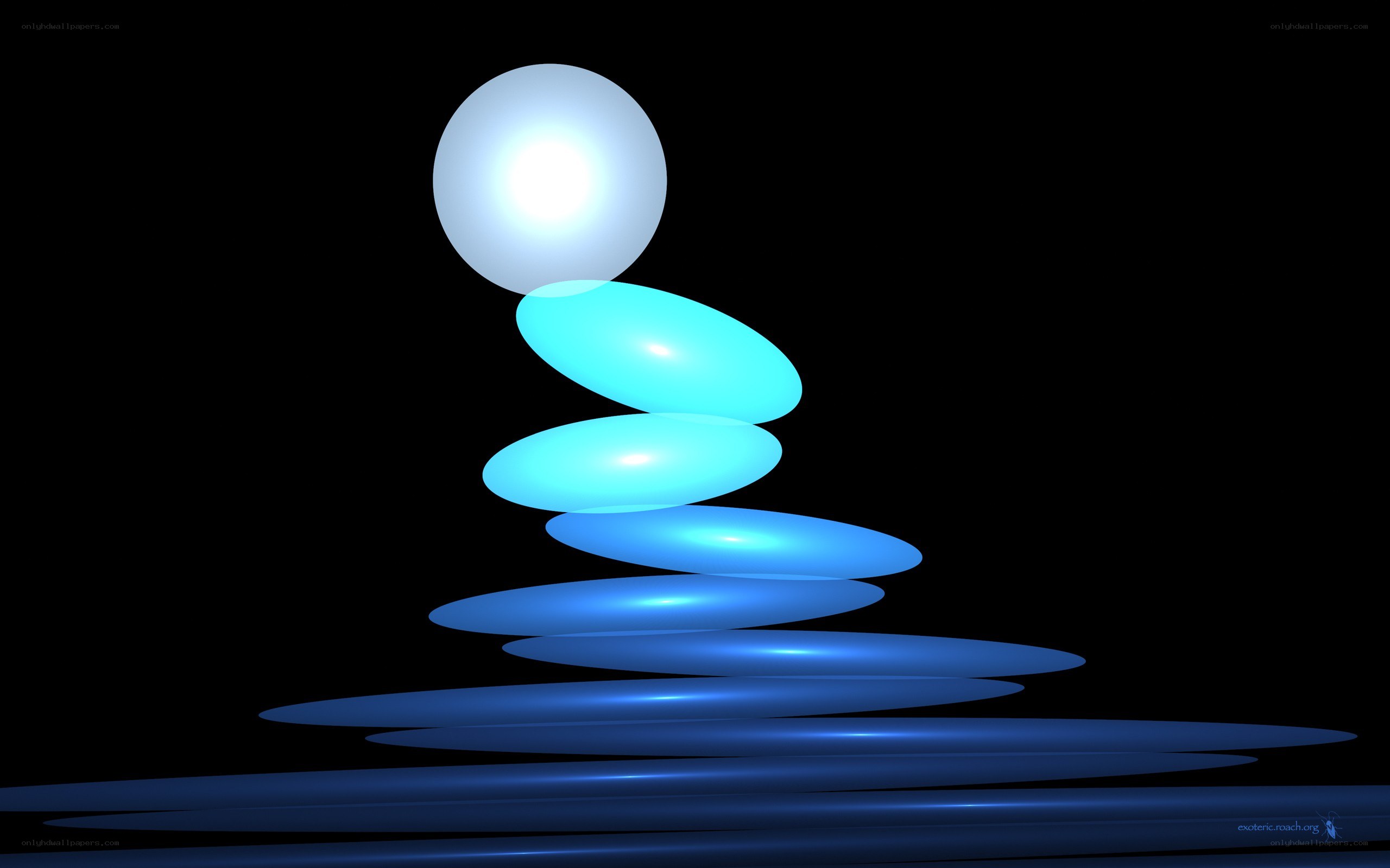 blue glowing spheres stacked