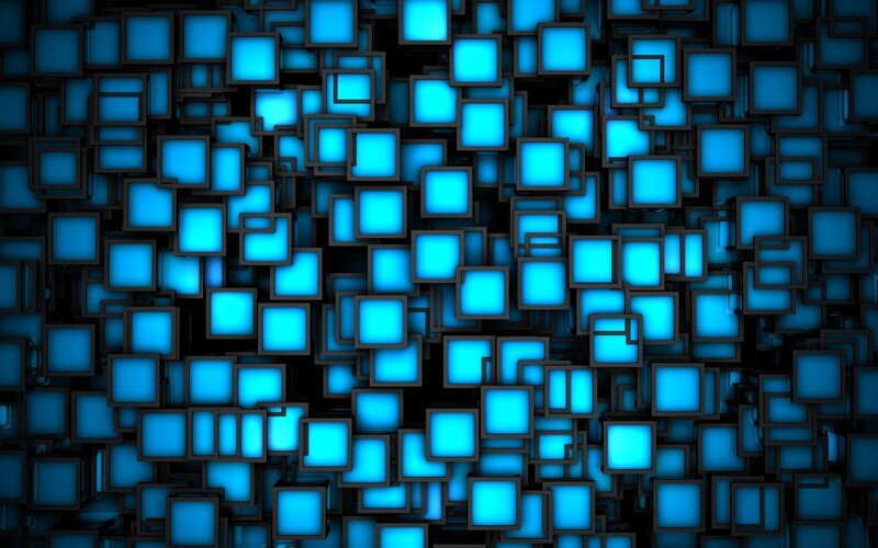 blue glowing squares abstract background