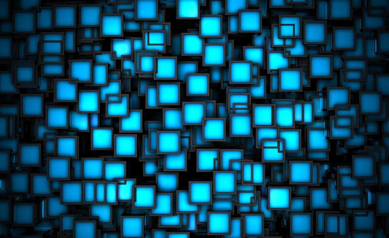 Blue Glowing Squares — Technological