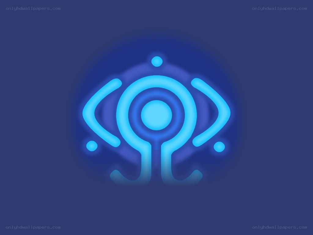 blue glowing symbol