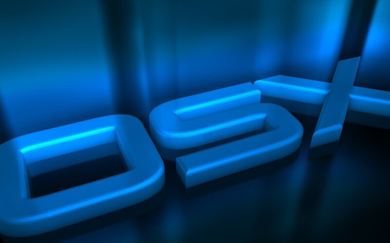 blue glowing text logo