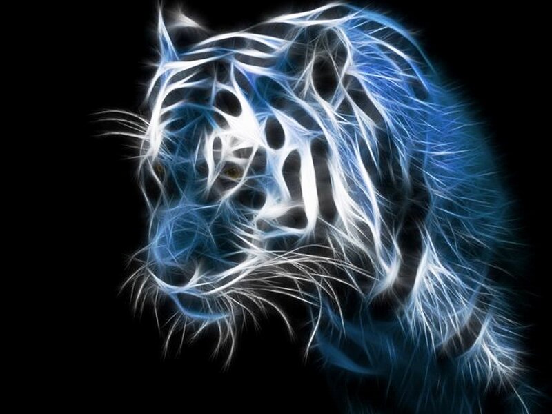Blue Glowing Tiger