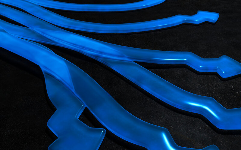Blue Glowing Tubes
