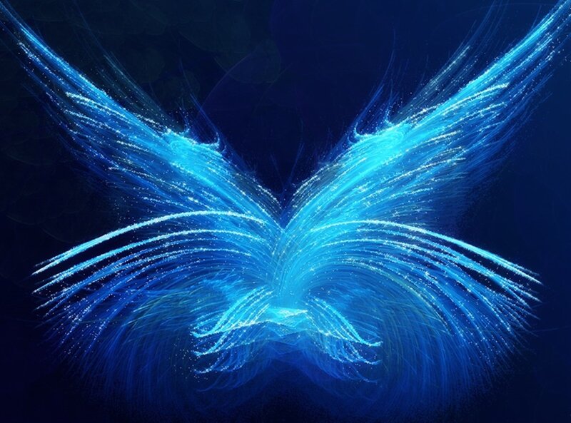 Blue Glowing Wings