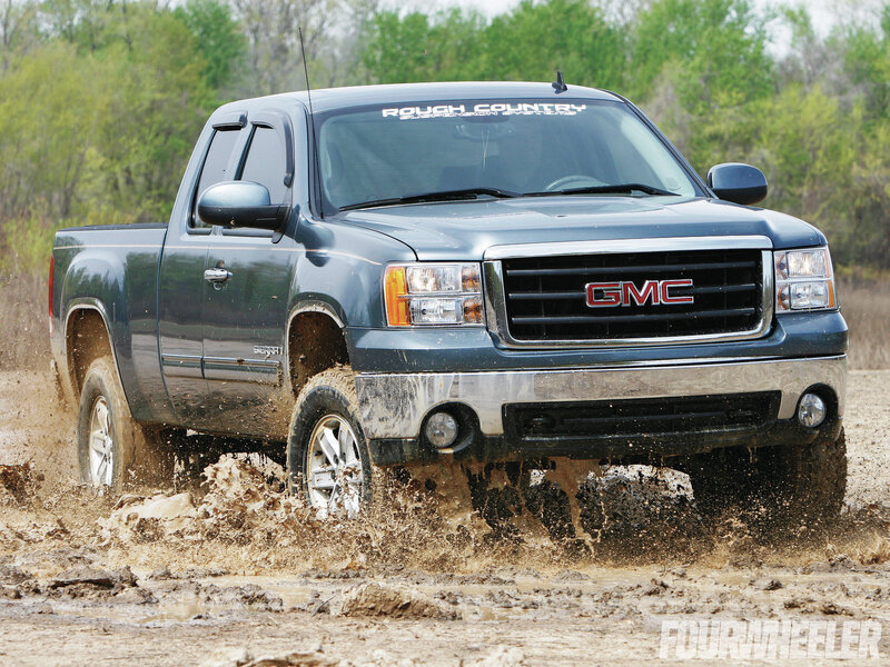 Blue GMC Pickup Truck — Gray