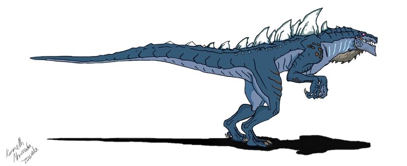 blue Godzilla-like creature