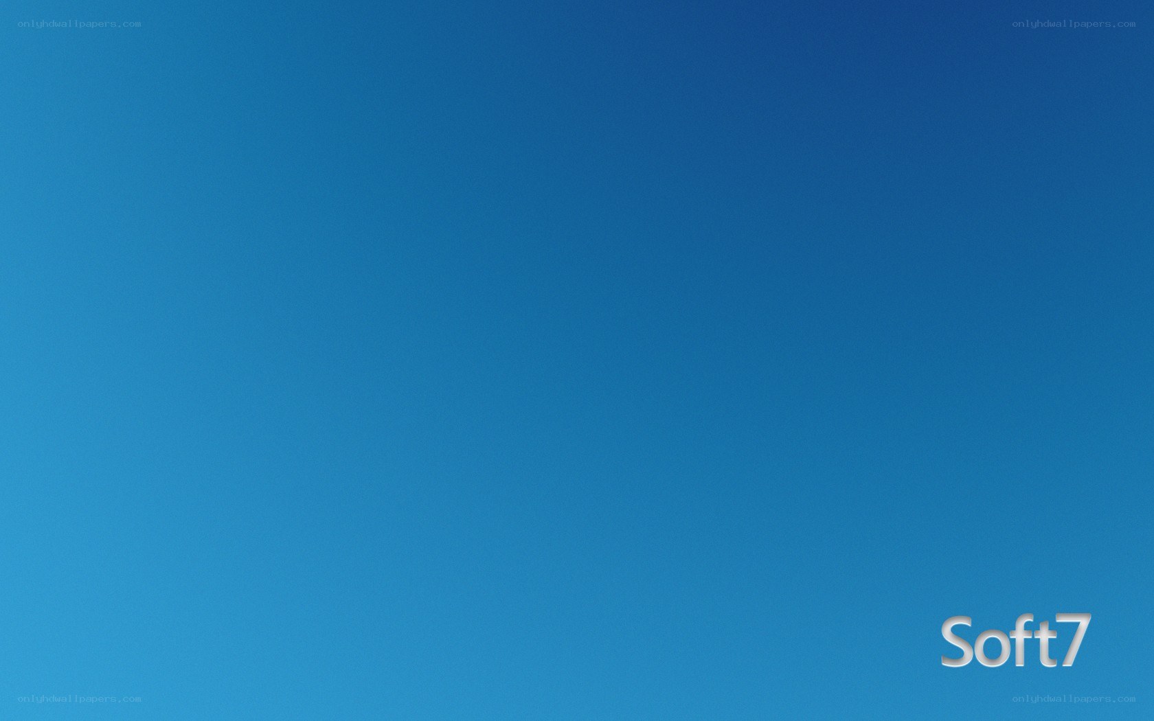Blue gradient background with Soft7 text