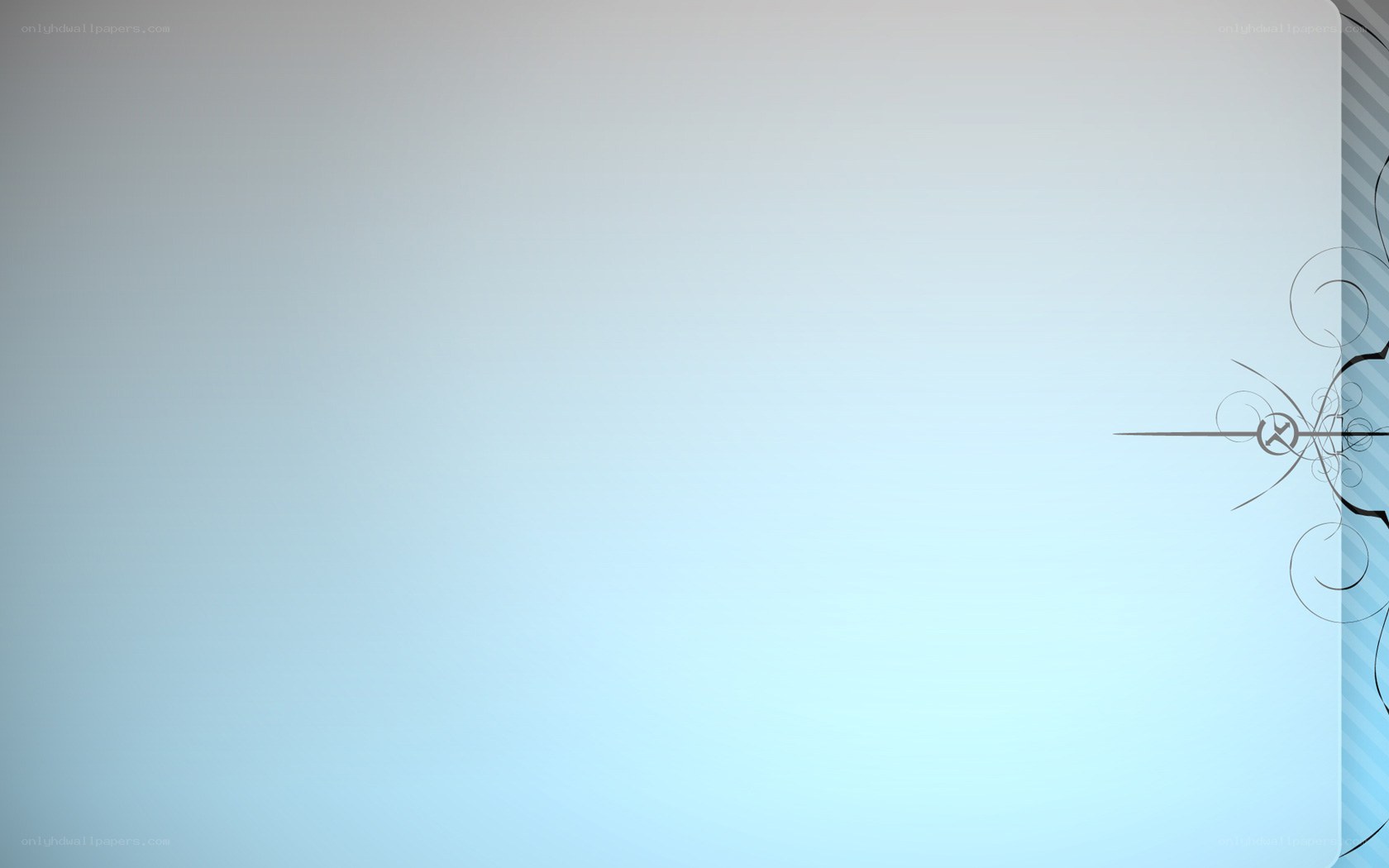 blue gradient with decorative swirl