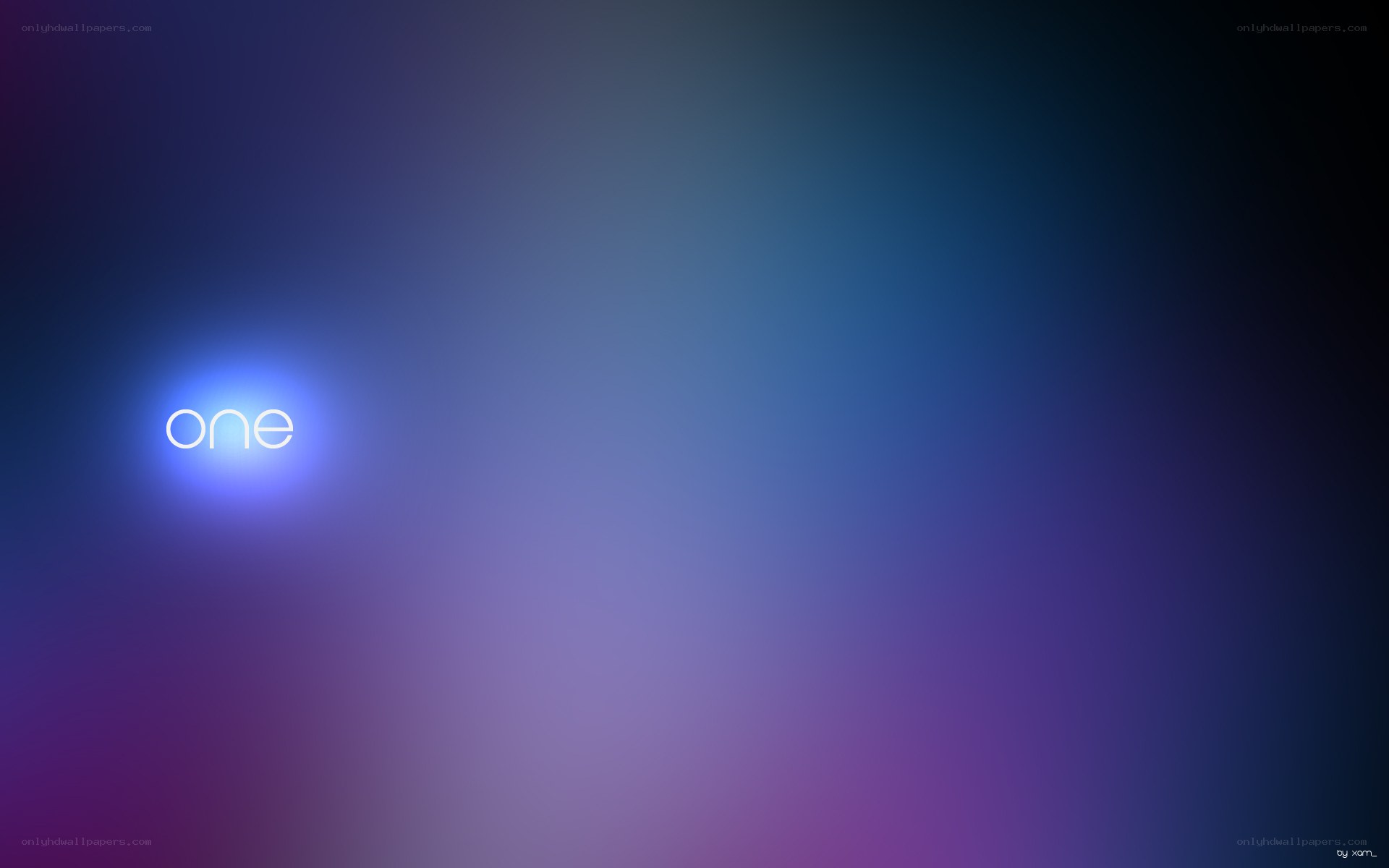 blue gradient with glowing text