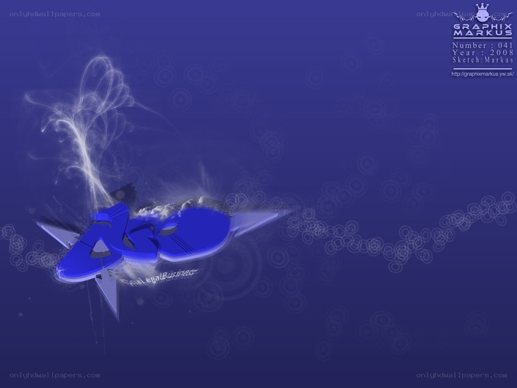 blue graffiti art with smoke effect