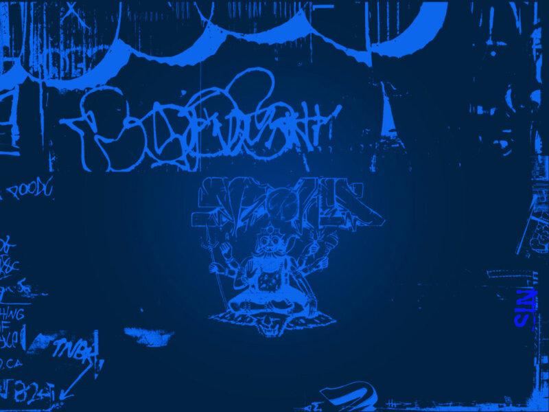 blue graffiti artwork