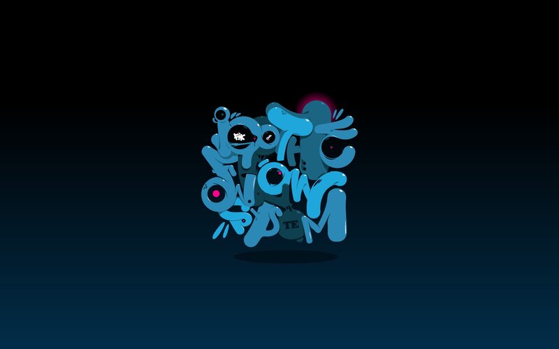 blue graffiti logo design