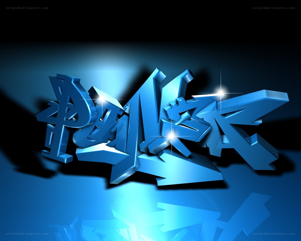 blue graffiti text art