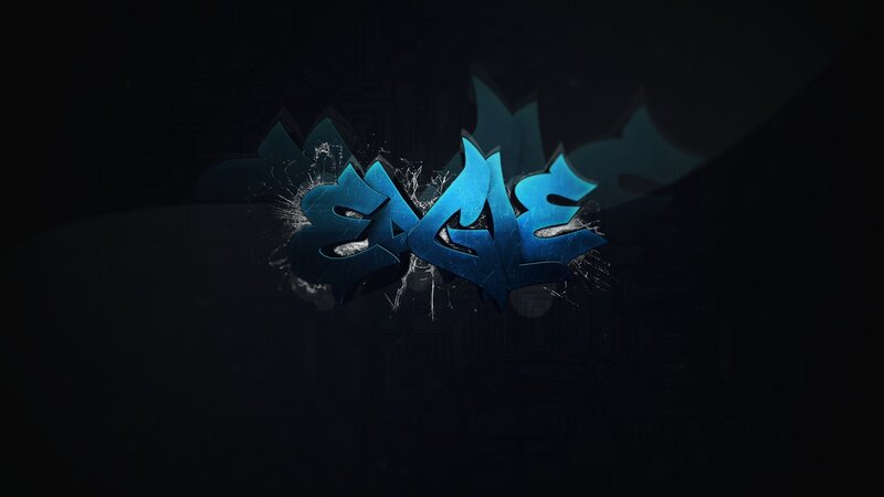 Blue Graffiti Text — Black, Dramatic