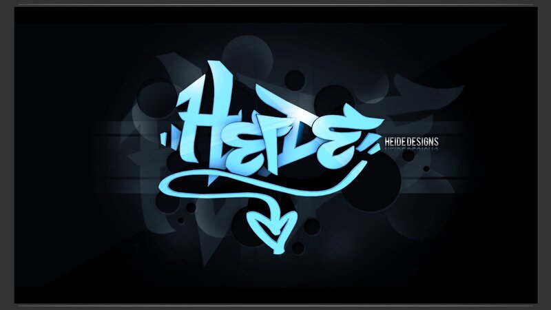 Blue Graffiti Text — Black