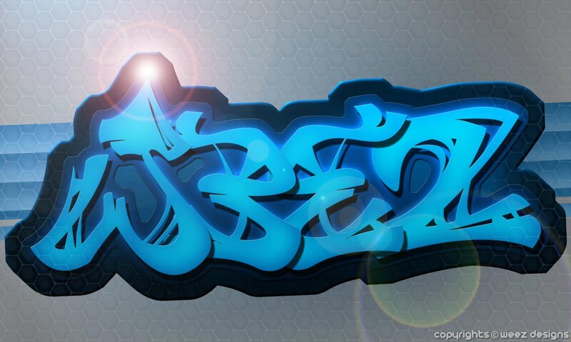 Blue Graffiti Text — Dramatic
