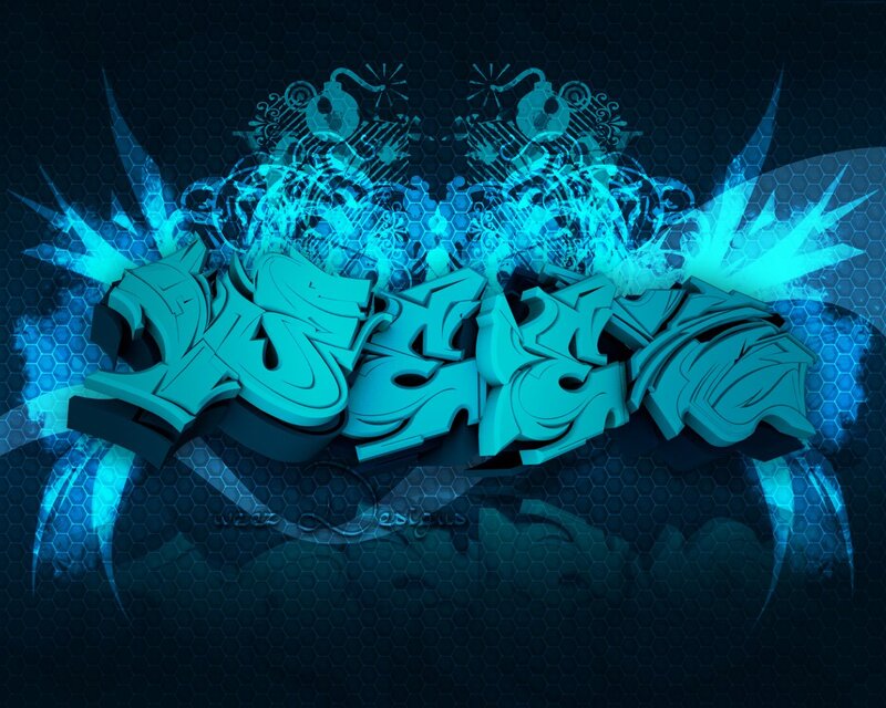Blue Graffiti Text — Energetic