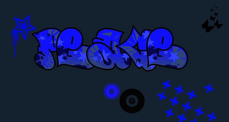 Blue Graffiti Text