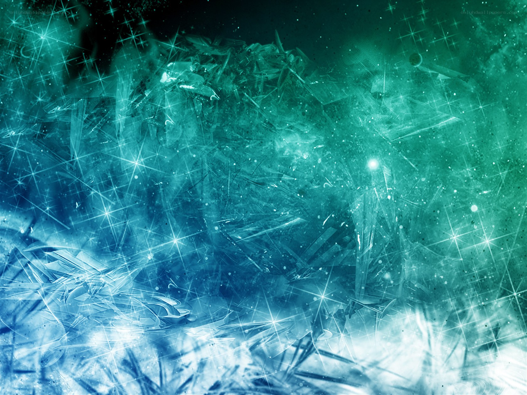 blue-green crystalline abstract