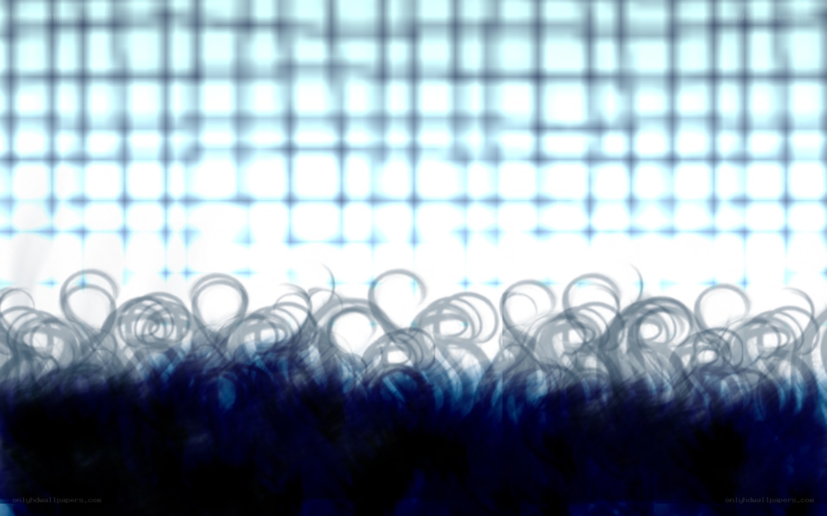 blue grid and smoke abstract