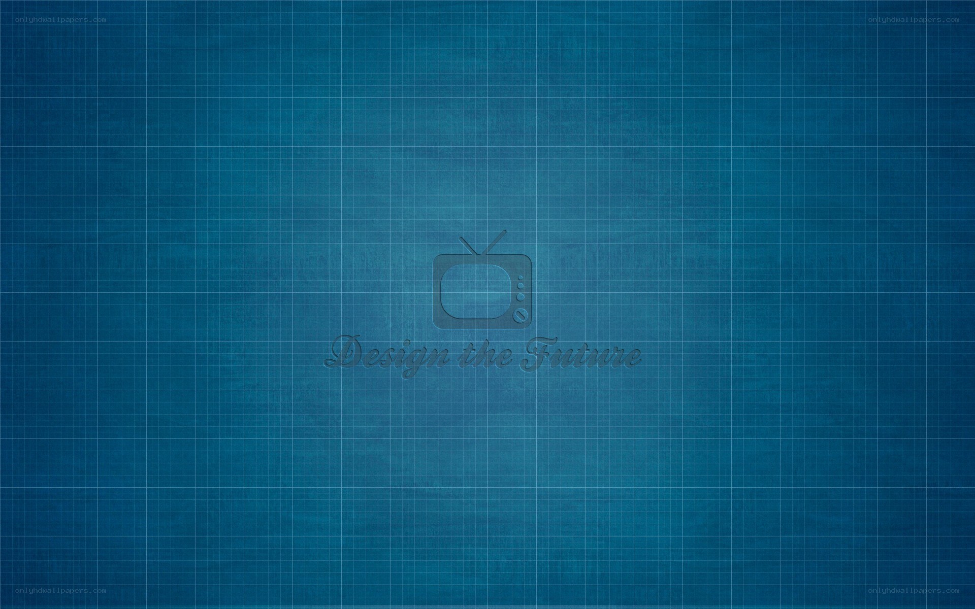 blue grid design with TV icon